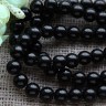 Купить (ОПТ) Бусина округлая 12мм Агат чёрный пресс. (камни) (НИТЬ) с доставкой по России