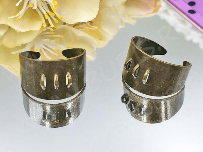 Основа (заготовка) для кольца 107 17мм с 3-мя петельками античная бронза (Brass)