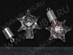 Бутылочка 33 фигурная с колпачком Колючка 0,2мл 19*15*5,5мм прозрачная (стекло)