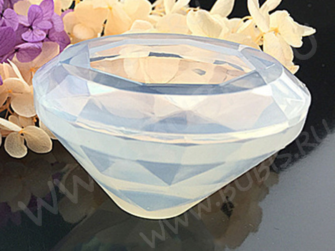 Молд 089 для эпоксидной смолы Большой Кристалл Бриллиант 63*63*40мм (силикон)