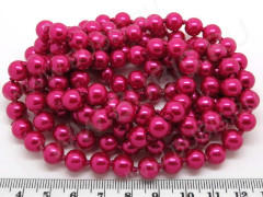 Бусина &quot;жемчуг&quot; 8мм т.фуксия (стекло) (10шт.)