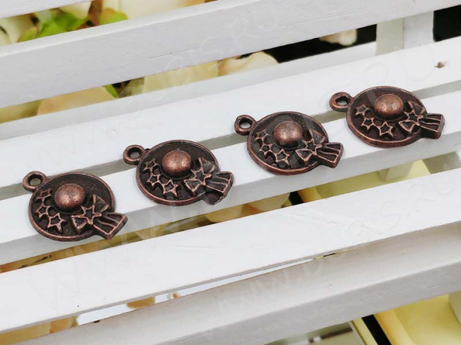 Подвеска Шляпа 01 3D 19*13*4мм античная медь (литьё)