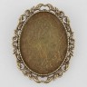 Купить Основа (заготовка) для броши №113 булавка с ажурным сеттингом 40*30мм Овал 51*40*7мм античная бронза (литьё и Iron) с доставкой по России