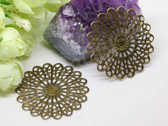 Декоративный элемент 052 Круг ажурный коннектор 45*45*0,6мм античная бронза (Iron) (имитация скани)