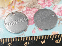 Подвеска Жетон 30 округлый Forever 16*16*1мм цвет платины (Хирургическая сталь)