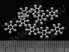 (СКИДКИ!!!) Рондели 039 Снежинки 7,5*7*1,9мм античное серебро (литьё) (100шт.)