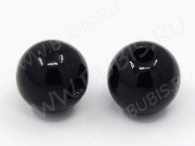 Бусина Округлая 33 "Жемчуг" 12мм чёрный (акрил) (10шт)