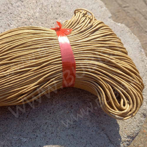 Вощёный х/б хлопковый шнур 1,5мм бежевый (1м)