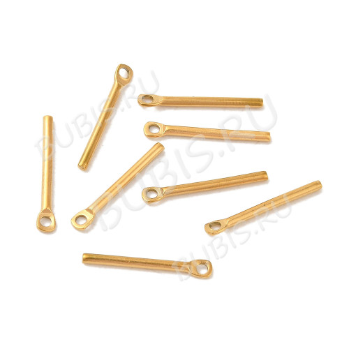 Подвеска палочка 03 15*2мм Real Gold Plated 18K золотистая (Хирургическая сталь)