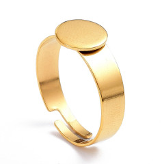 Основа (заготовка) для кольца 177 17мм с платформой 8мм Real Gold Plated 18K золотистая (Хирургическая сталь)