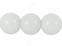 Бусина округлая 4мм белая непрозрачная (стекло) (50шт.)