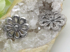 Декоративный элемент 008 коннектор Цветочек 20*20*1,8мм античное серебро (сплав)
