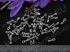 Капелька - окончание для цепочки 01 6,8*2,7*2,7мм цвет платины (литьё) (10шт.)