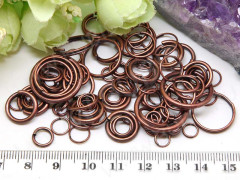 (СКИДКИ!!!) МИКС колечек 02 двойные и одинарные микс 4-20ММ античная медь, без никеля (Iron) (50гр)