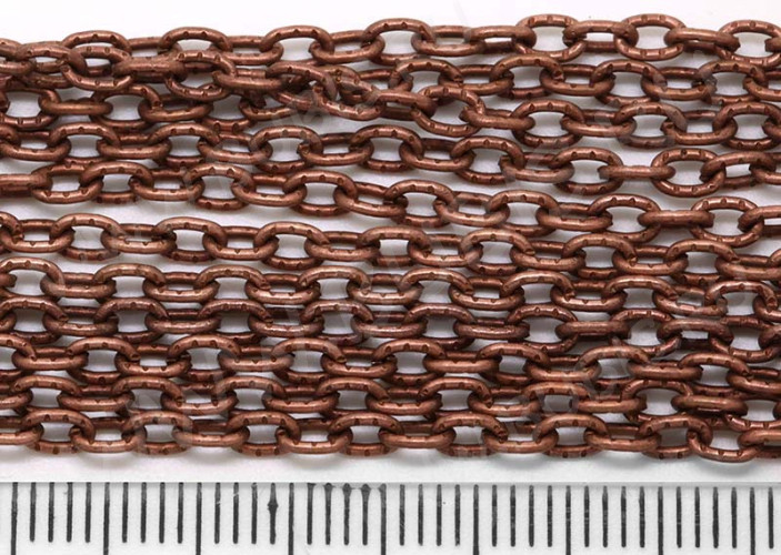 Цепочка I028 с узором звено 4*3мм античная медь (Iron) (50см)