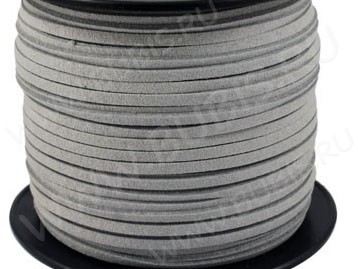 Замшевый шнур 03 плоский 3*1,5мм светло-серый (1м)