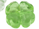 Бусина акрил Цветочек 57 гранёный 11*11*4,5мм св.зелёный прозрачный (акрил)