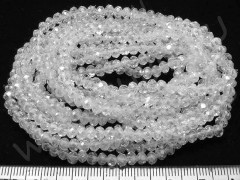 (СКИДКИ!!!) Бусина кристалл гранёный абакус 4,3*4*3,5мм чистый прозрачный (имитация Сваровски) (100шт.)