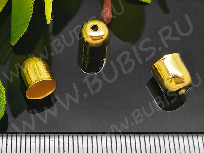 Концевик 032 шапочка 8*7*7мм золотистый (Iron) (10шт.)