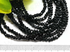 Бусина кристалл гранёный абакус 3*3*2мм чёрный непрозрачный (имитация Сваровски) (50шт.)