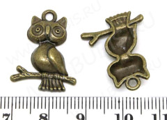 Подвеска Сова 23 24*18*4,5мм античная бронза (литьё)