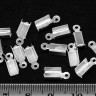 Купить (ОПТ) Зажимы №02 12*4*4мм серебристые (Iron) (500шт)  с доставкой по России