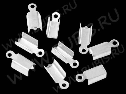 (ОПТ) Зажимы №02 12*4*4мм серебристые (Iron) (500шт)