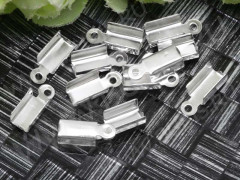 (ОПТ) Зажимы №02 12*4*4мм серебристые (Iron) (500шт) 