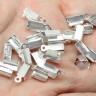 Купить (ОПТ) Зажимы №02 12*4*4мм серебристые (Iron) (500шт)  с доставкой по России