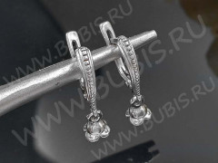 Швензы с английским замком №104 Ёршики с пустышкой 24*11,5*3мм цвет платины (Brass с родированием) (1 пара)