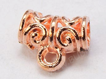 Бусина с петлёй 004 Бейл 11*9*6мм розовое золото (сплав)