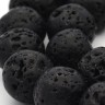 Купить (СКИДКИ!!!) Бусина округлая 14мм Лава вулканическая чёрная (камни) (10шт) с доставкой по России