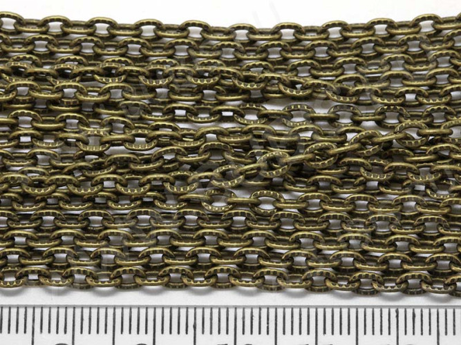 Цепочка I079 с узором звено 4,7*3мм античная бронза (Iron) (50см)