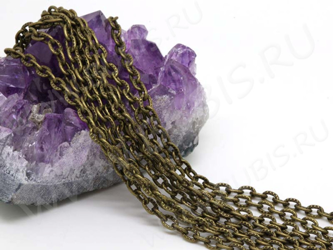 Цепочка I079 с узором звено 4,7*3мм античная бронза (Iron) (50см)