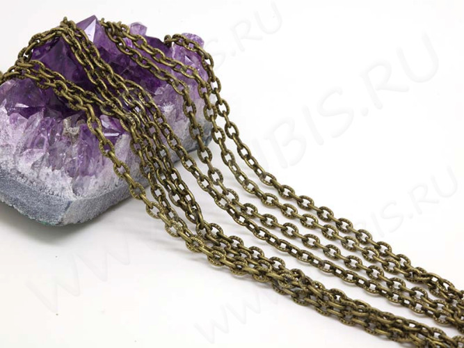 Цепочка I079 с узором звено 4,7*3мм античная бронза (Iron) (50см)