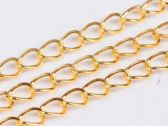 Цепочка C28 простая кручёная паяная неразъёмная 5*3,3*0,4мм золотистая (Brass) (50см)