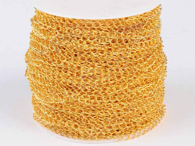 Цепочка C28 простая кручёная паяная неразъёмная 5*3,3*0,4мм золотистая (Brass) (50см)