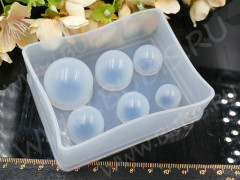 Молд 119 для эпоксидной смолы 93*65*28мм Шары (сферы) 9мм+12мм+15мм+16мм+20мм+25мм (силикон)