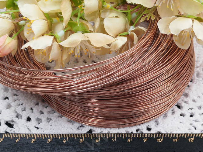 Мемори проволока - пружина - основа для колье 115*0,8мм медная (10 витков)