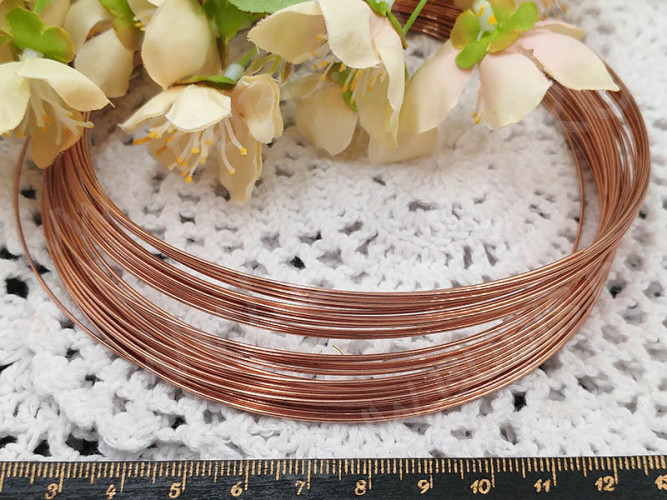 Мемори проволока - пружина - основа для колье 115*0,8мм медная (10 витков)