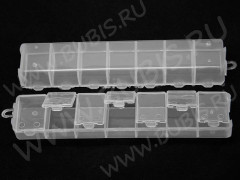 Контейнер для хранения 14 на 7 ячеек 15,5*3,4*1,8см прозрачный (пластик)