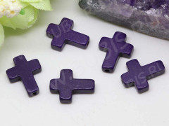Бусина каменная Крестик 05 Говлит 15,5*12*3,5мм фиолетовый (камни)