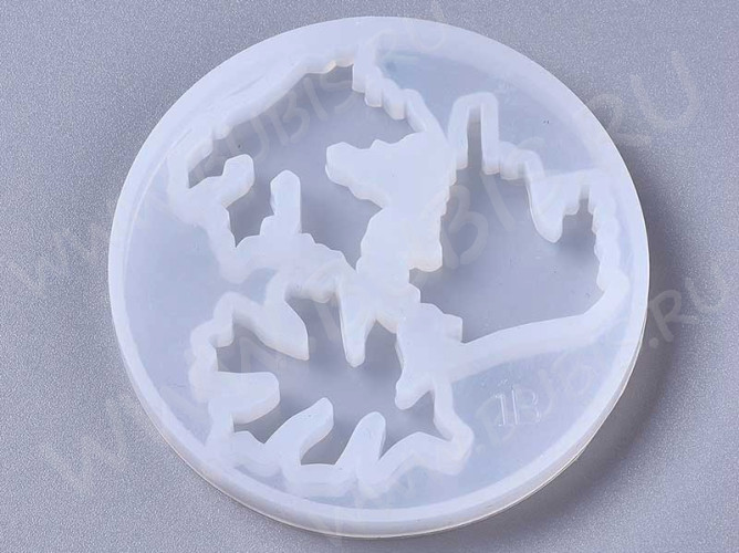 Молд 201 для эпоксидной смолы 3 листика 75*8мм (силикон)