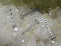 (СКИДКИ!!!) Пуссеты (&quot;гвоздики&quot;) №112 с платформой 3мм 12,5*3*3мм цвет платины (Iron) (5 пар)