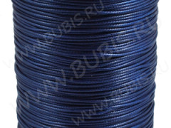 (ОПТ) Вощёный полиэстеровый шнур 03 "корейский" 0,5мм тёмно-синий (катушка 165м)
