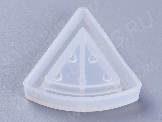 Молд 262 для эпоксидной смолы 45*45*9мм Шейкер/рамка Арбуз Долька (силикон)