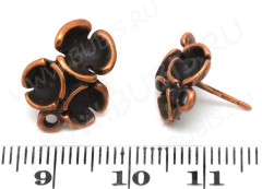 Пуссеты (&quot;гвоздики&quot;) №047 15,5*12*13,5мм античная медь (литьё) (1 пара)