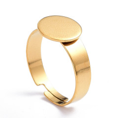 Основа (заготовка) для кольца 178 17мм с платформой 10мм Real Gold Plated 18K золотистая (Хирургическая сталь)