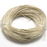 Купить Шнур кожаный 14 воловья кожа круглый 1,5мм бежевый жёлтый перламутр (1м) с доставкой по России