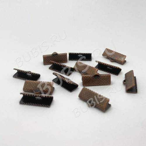 Зажимы №34 для лент 16*8*5мм античная медь (Iron) (10шт)